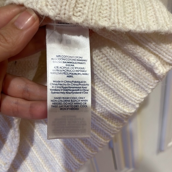 NWT CHAPS Chunky Cable Knit Sweater BlueCream Multi Color Size S - Picture 6 of 10